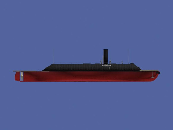 3d model uss monitor css virginia - USS Monitor CSS Virginia by FangioDesign