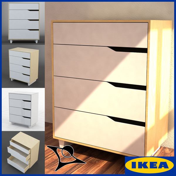 commode ikea mandal 3d max - Ikea Mandal 1x4 by MilosJakubec