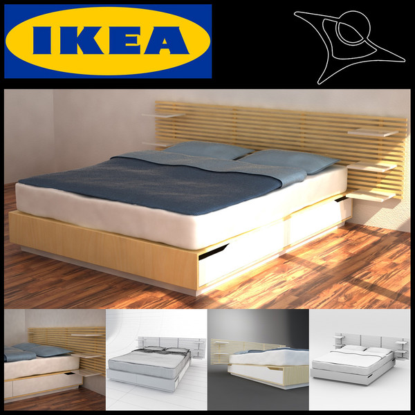 3d model bed ikea mandal - Ikea Mandal Bed by MilosJakubec