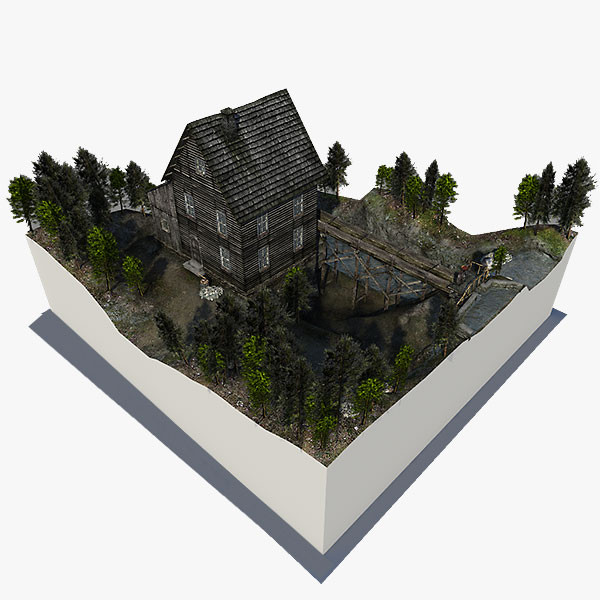 watermill scene 3d model - Watermill Scene... by bemola
