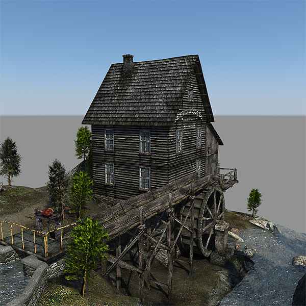 watermill scene 3d model - Watermill Scene... by bemola