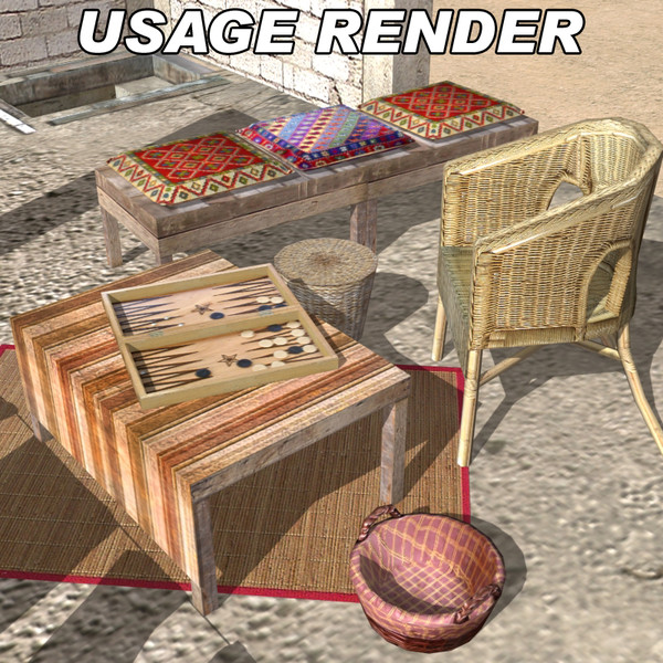 arab household elements 3d model - Arab household elements by 3D_Garden