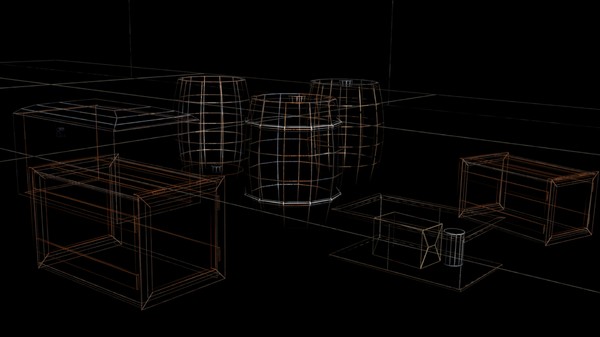 chest crate barrels 3d model - barrel crate and chest by gamewarden01