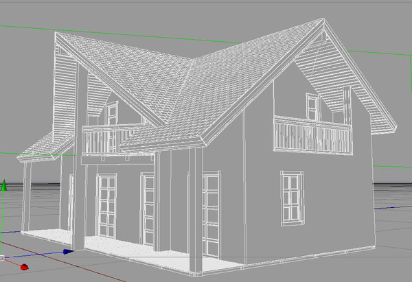 3d log wooden house model - Log House - 180 by GIOLETS