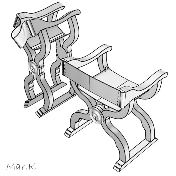 scissors chair 3d model - Scissors chair by Mar.K