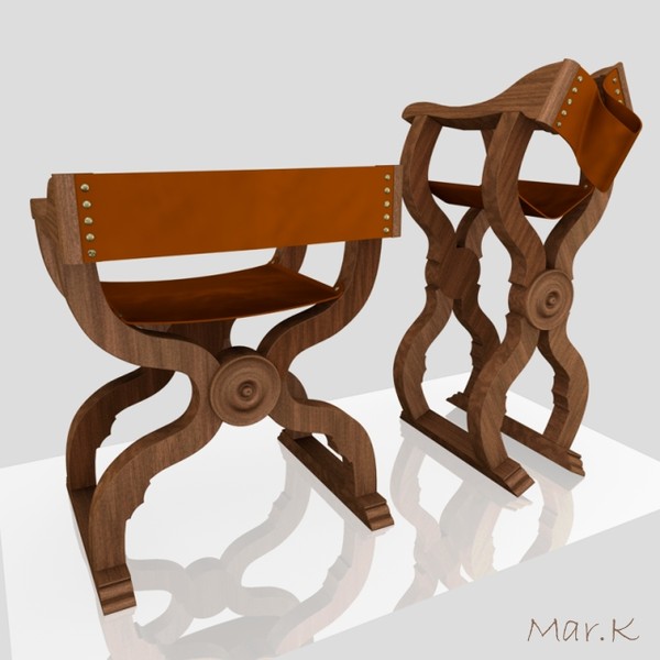 scissors chair 3d model - Scissors chair by Mar.K