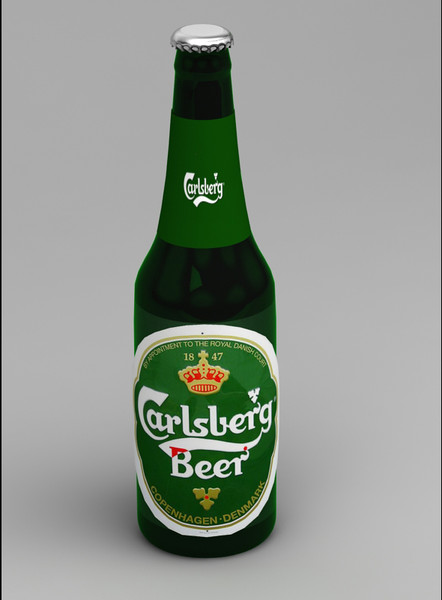 carlsberg beer 3d obj - Beer Bottle by dentonvanzan