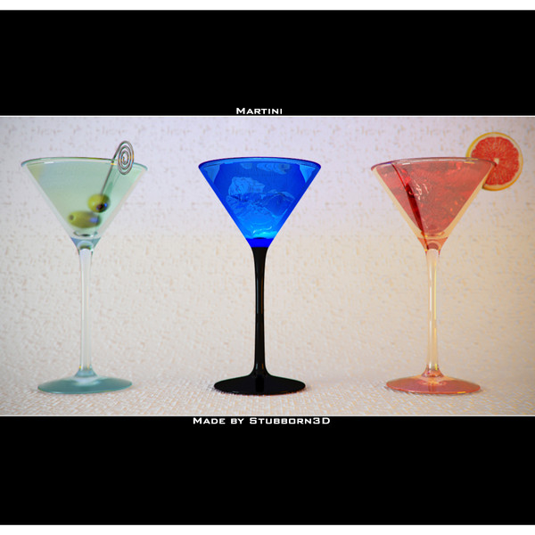3d model martini cocktails - Martini Cocktails by Stubborn3D