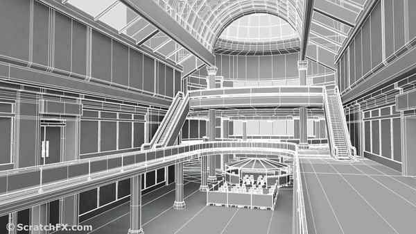 3d shopping mall model - SHOPPING MALL by ScratchFX