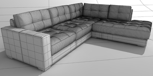 3d sectional corner sofa - Sectional corner sofa (tr222) by btbt