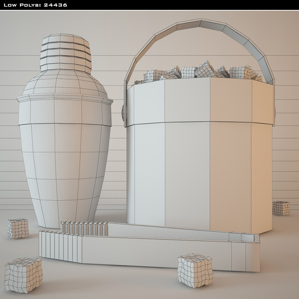 shaker ice bucket 3d model - Shaker and ice bucket by Stubborn3D