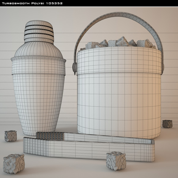 shaker ice bucket 3d model - Shaker and ice bucket by Stubborn3D