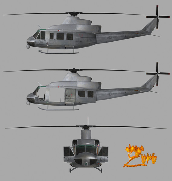 uh-y1 venom super huey 3ds - Super Huey Venom UH-Y1 by explorer3D