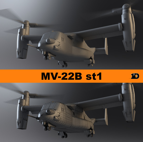 3d mv22 mv22b - MV-22b st1 by OODINDD