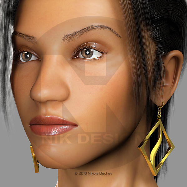 hair v3 2 face 3d model - Nia v3.2 (max9) by Nikola Dechev
