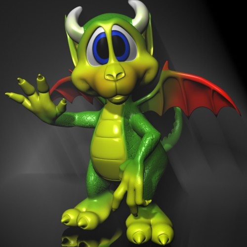 cute cartoon dragon rigged 3d 3ds - Cute Cartoon Dragon RIGGED by supercigale