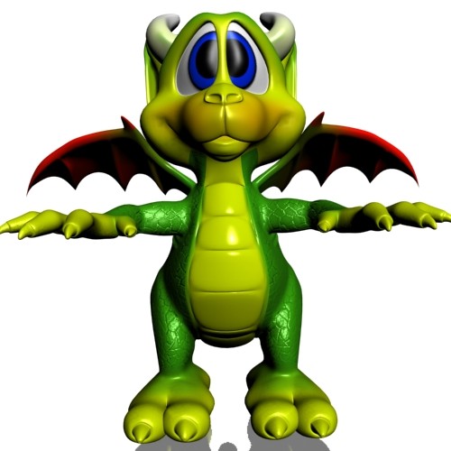 cute cartoon dragon rigged 3d 3ds - Cute Cartoon Dragon RIGGED by supercigale