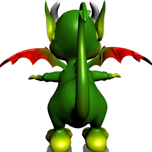 cute cartoon dragon rigged 3d 3ds - Cute Cartoon Dragon RIGGED by supercigale