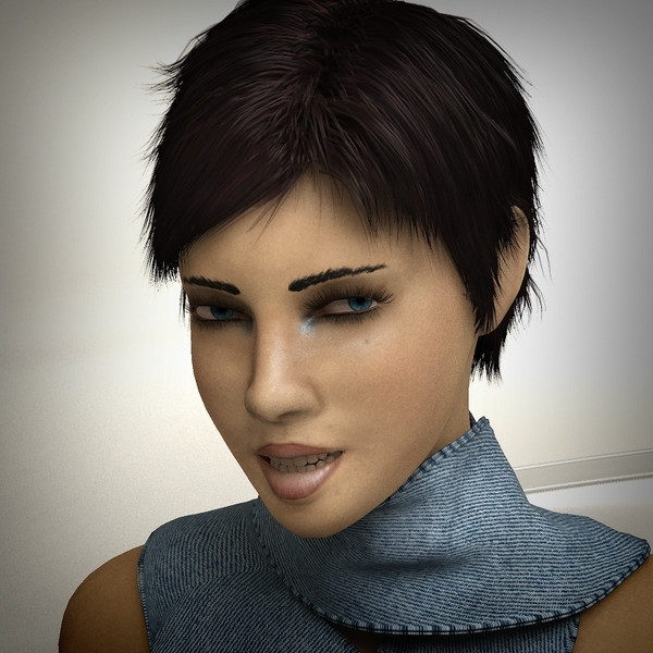 skin - 3d model - Amber - rigged female (3ds max) by Damian2k