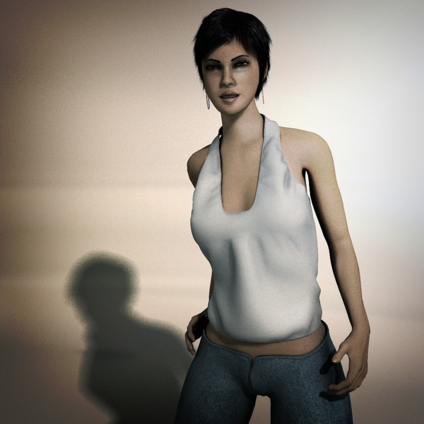 skin - 3d model - Amber - rigged female (3ds max) by Damian2k