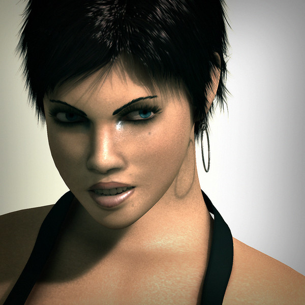 skin - 3d model - Amber - rigged female (3ds max) by Damian2k