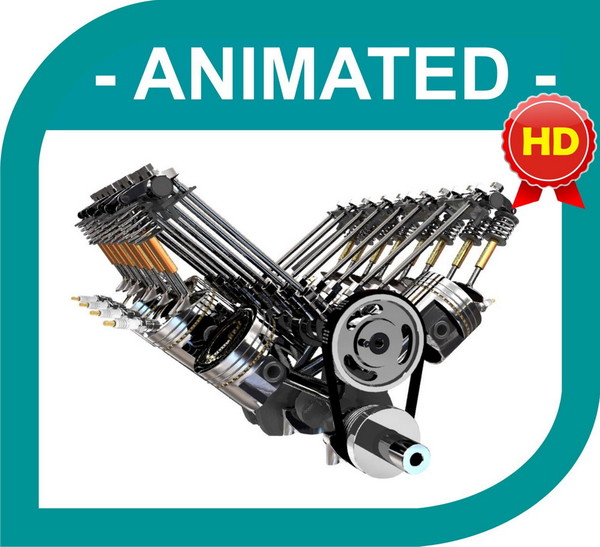 V8 Engine Mechanism - Animated / Textured / Fx v2.2