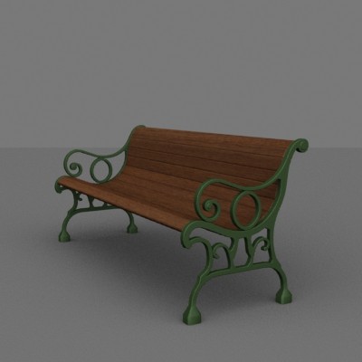 3d garden bench - Garden Bench by mostlysquare
