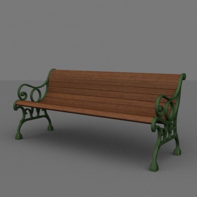 3d garden bench - Garden Bench by mostlysquare