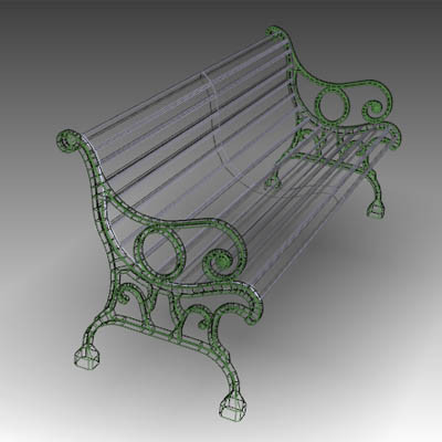 3d garden bench - Garden Bench by mostlysquare