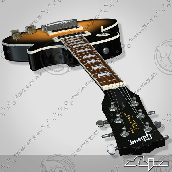 3d model of guitar gibson les paul - Guitar Gibson Les Paul by shiva3d