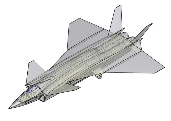 j-20 china stealth aircraft 3d dwg - J-20 China Aircraft Assembly Model by RodgerSaintJohn