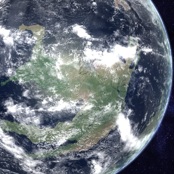 ordovician earth 3d model - Late Ordovician Earth... by MichaelTaylor3D