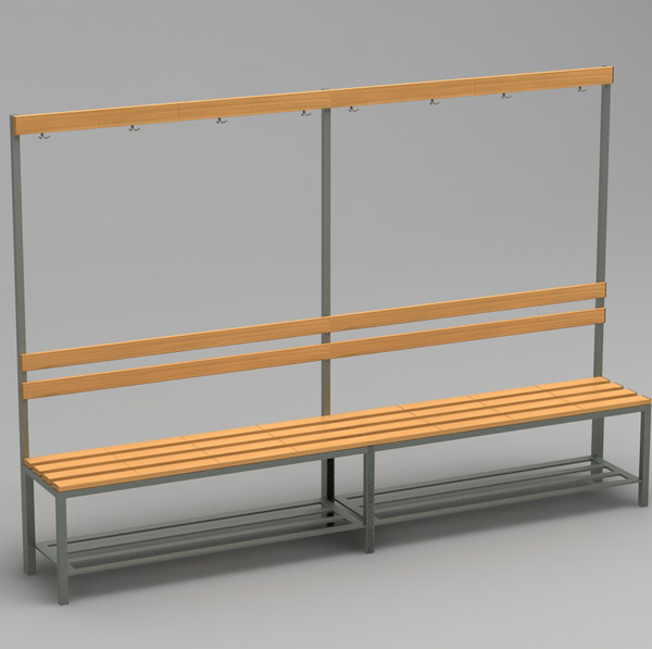 3d locker room bench model - Locker room bench by dentonvanzan