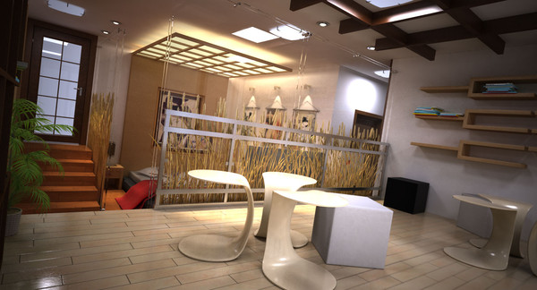 interior design modern japanese 3d model - modern japanese bed room... by Coreindesign