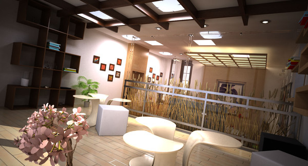 interior design modern japanese 3d model - modern japanese bed room... by Coreindesign