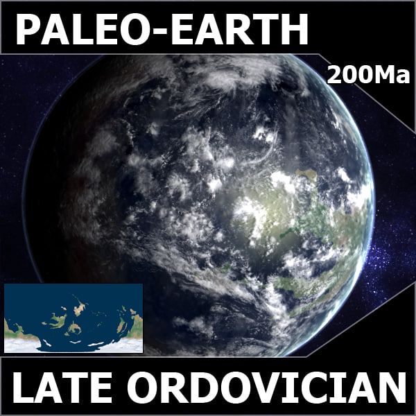 ordovician earth 3d model - Late Ordovician Earth... by MichaelTaylor3D