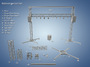 3d model of truss rigging lighting