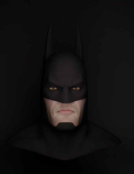 batman head obj - BatmanHead by dentonvanzan