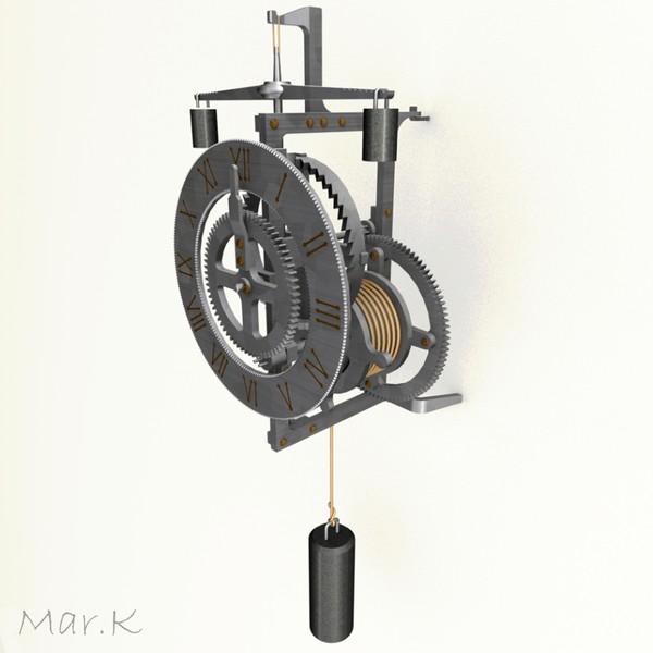 obj metal clock - Metal clock by Mar.K