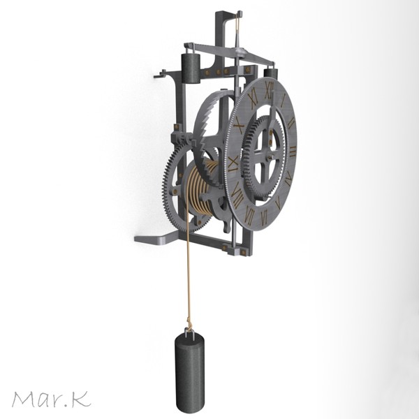 obj metal clock - Metal clock by Mar.K