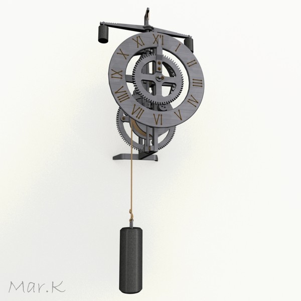 obj metal clock - Metal clock by Mar.K