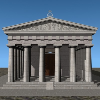 greek doric temple 3d model - Greek Doric Temple by mostlysquare