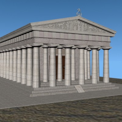 greek doric temple 3d model - Greek Doric Temple by mostlysquare