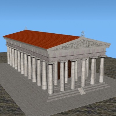 greek doric temple 3d model - Greek Doric Temple by mostlysquare