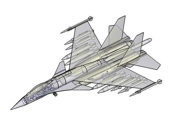 3ds max sukhoi su-37 terminator assembly - Sukhoi Su-37 Terminator Assembly Model by RodgerSaintJohn