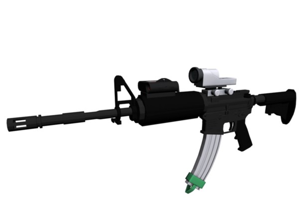 m4a1 c 3d obj - M4A1 with attachments by Mizugan