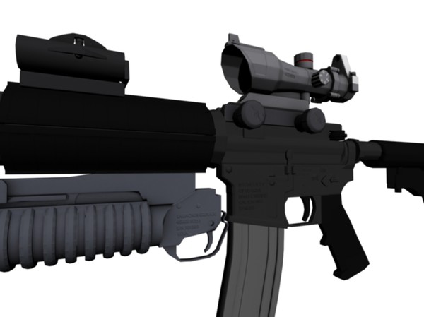 m4a1 c 3d obj - M4A1 with attachments by Mizugan