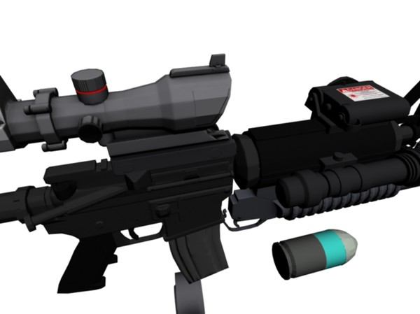 m4a1 c 3d obj - M4A1 with attachments by Mizugan