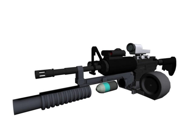 m4a1 c 3d obj - M4A1 with attachments by Mizugan