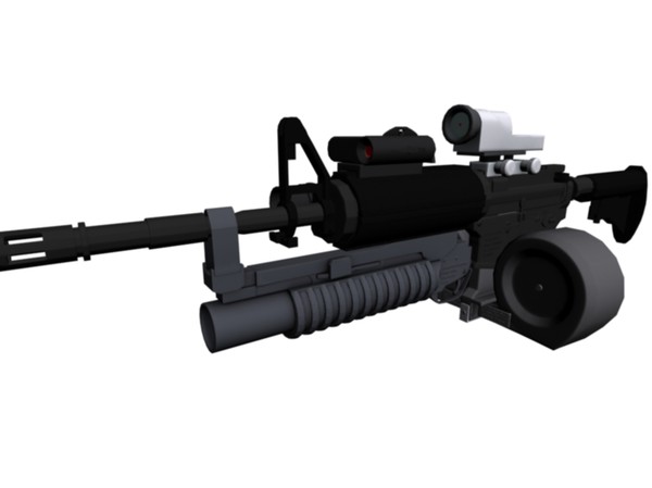 m4a1 c 3d obj - M4A1 with attachments by Mizugan